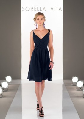 鸡尾酒长长的伴娘连衣裙8613